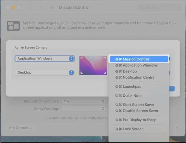Select Mission Control and hit ok