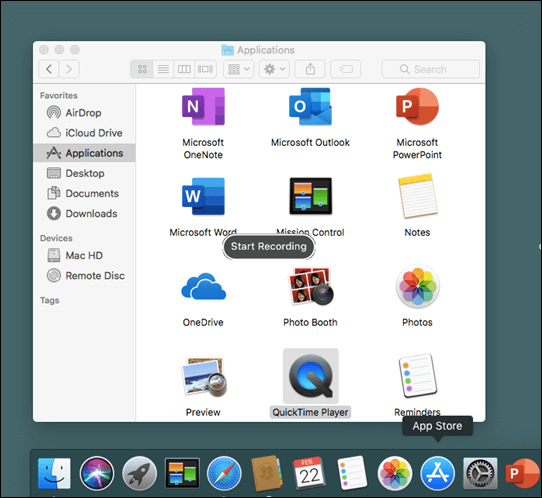select start recording