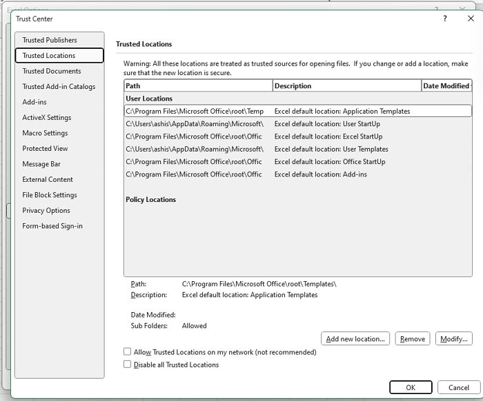 So fügen Sie einen vertrauenswürdigen Ort hinzu