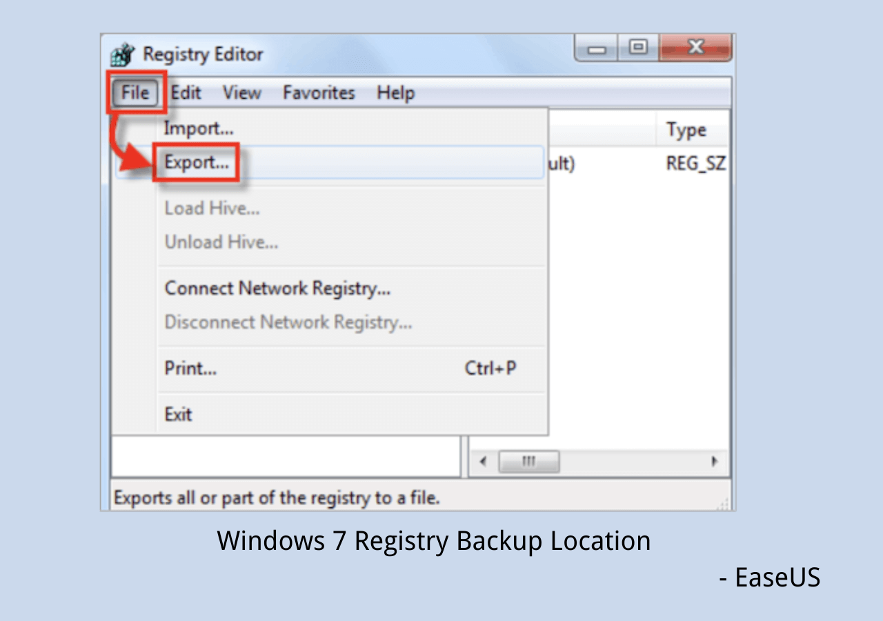 Windows 7 Registry Backup Location EaseUS