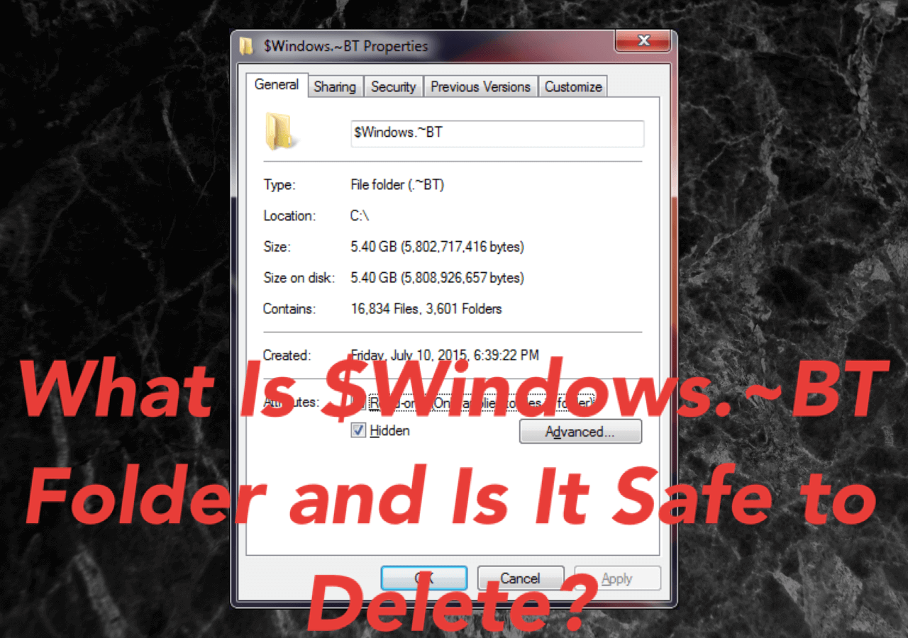 What Is Windows.BT Folder and Is It Safe to Delete? EaseUS