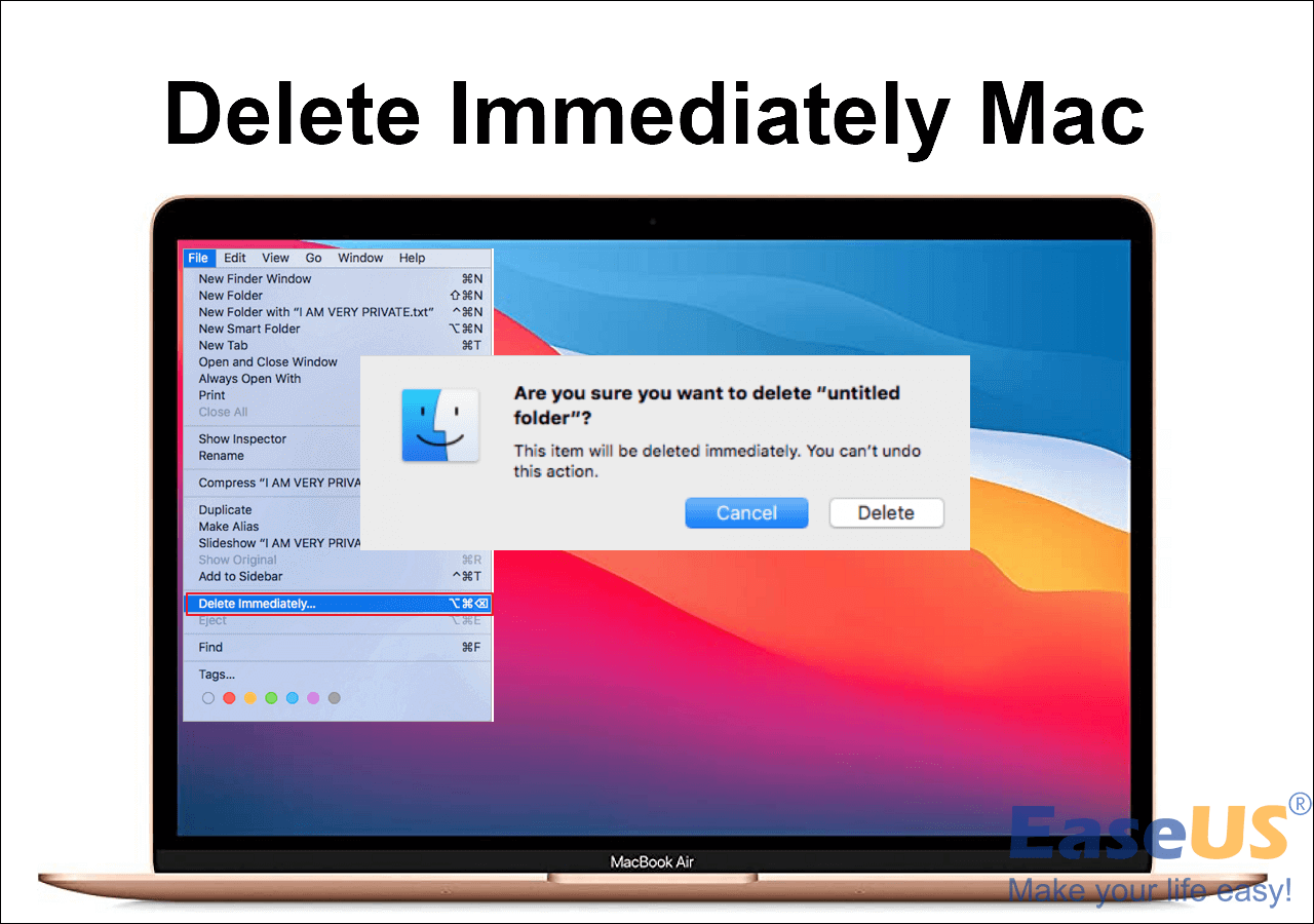 Supprimer immédiatement Mac ignorer la corbeille pour supprimer vos fichiers