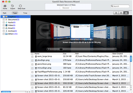 EaseUS Data Recovery Wizard - Select Files to Recover