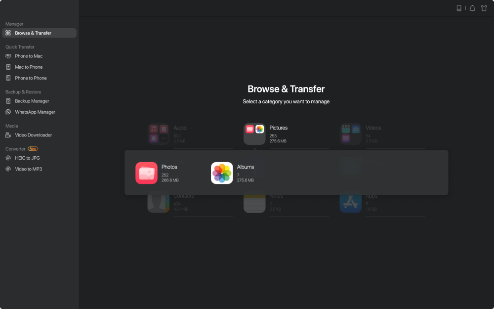 manage files on iPhone with Mac step1