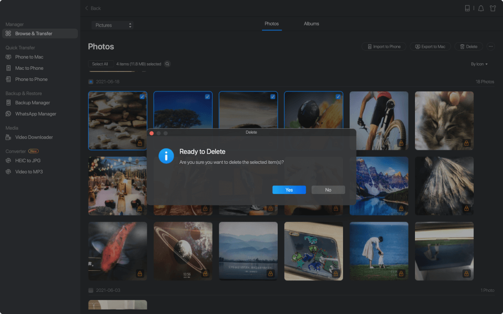manage files on iPhone with Mac step2