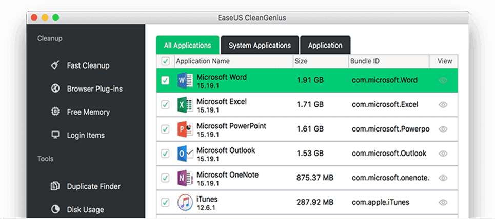 EaseUS MAC Disk Cleaner 1