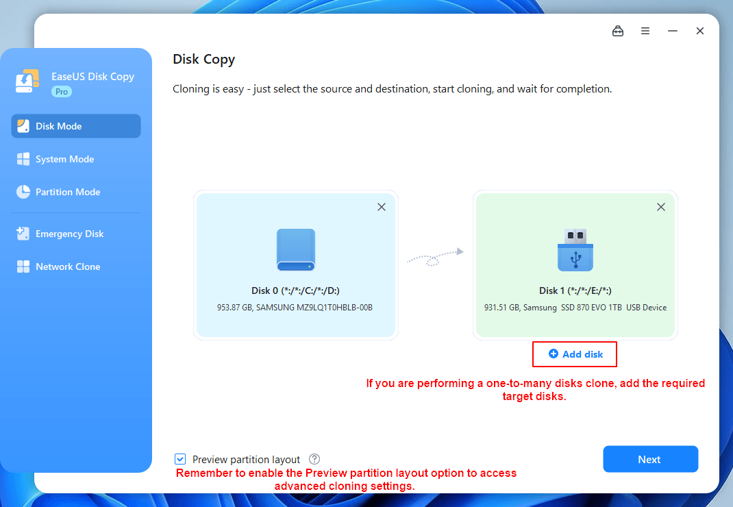 EaseUS Disk Copy screenshot 1