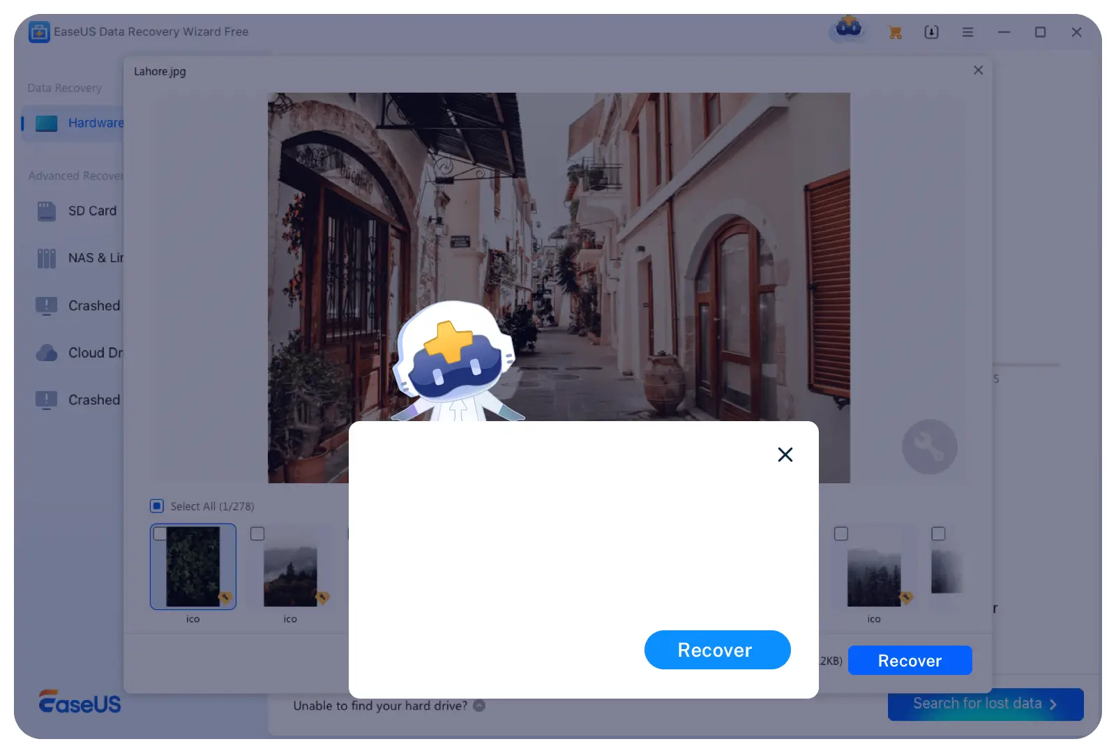 preview and recover data