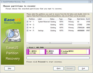 EaseUS Partition Recovery screenshot